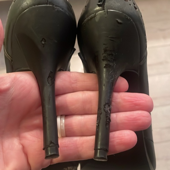 Juicy couture lazer cut heeled booties black size 9M deep V double sides offers - Picture 11 of 11